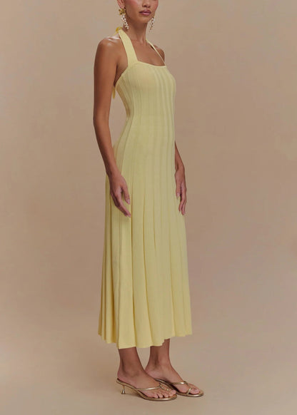 Liora – Halter Tie-Back Knit Midi Dress