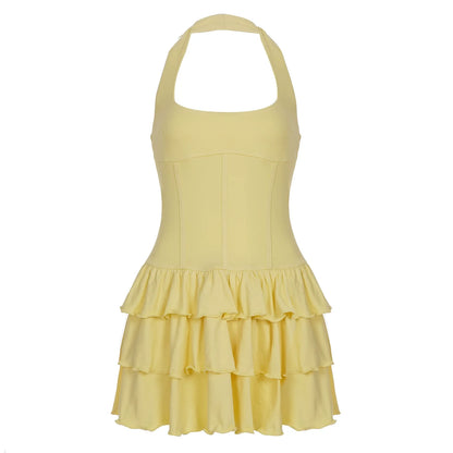 Aziya Halter Pleated Mini Dress