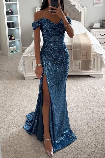 Women's new party sequins split fishtail dress INS casual tube top fashion dress women