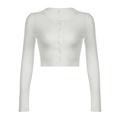 Casual Knitted Basic Breasted Long Sleeve Top Elastic Trousers Two Piece Pajamas Homewear