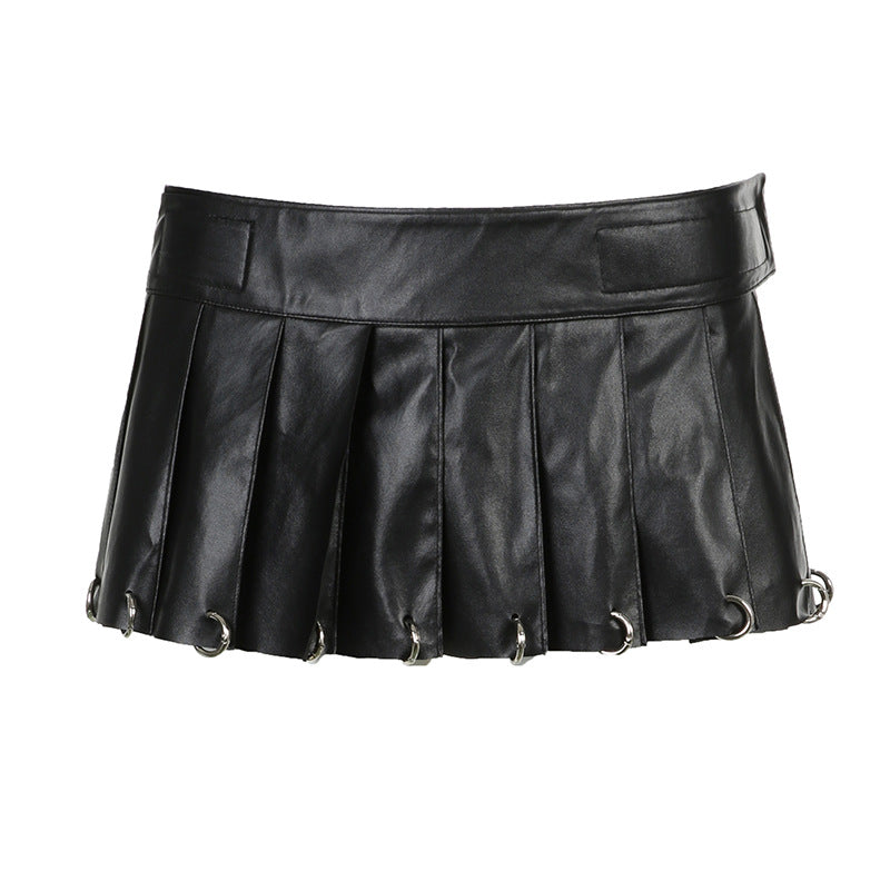 Gothic Punk O-Ring Decor Mini Skirt