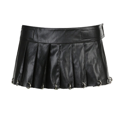 Gothic Punk O-Ring Decor Mini Skirt