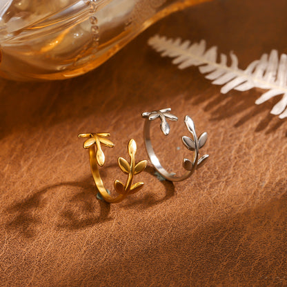 Titanium Steel Adjustable Open Vintage Ring