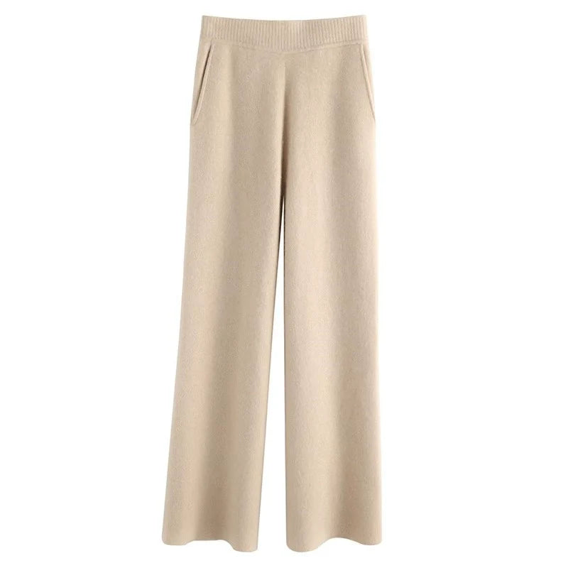 Ayana Cozy Knit Straight-Leg Pants