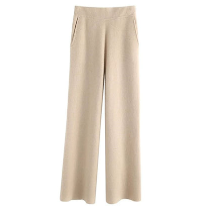 Ayana Cozy Knit Straight-Leg Pants