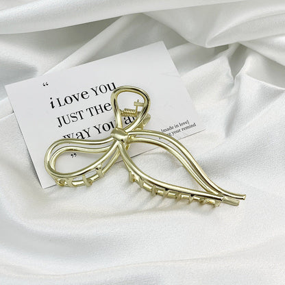 Premium Bow Metallic Large Hair Claw