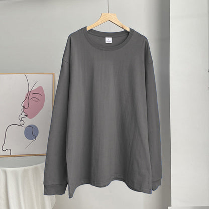 Thread Cuff Cotton T Shirt Women Knitted Loose Long Sleeved Top