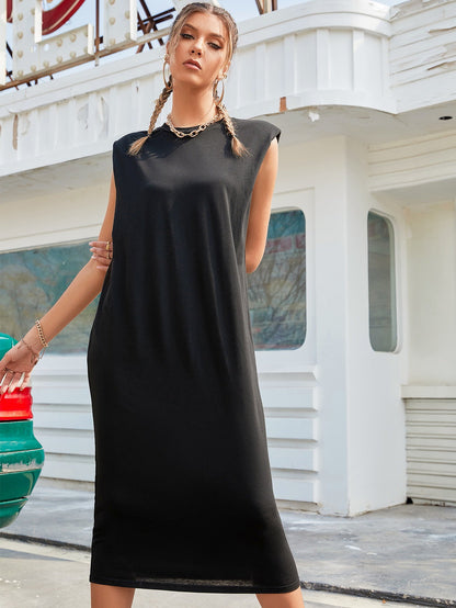 Women Clothing Loose Comfortable Solid Color Casual Dress