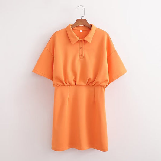 Women Clothing French Waist Slimming Casual Knitted Batwing Sleeve Short Dress