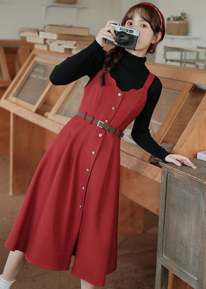 Button Up Scallop Cami Dress