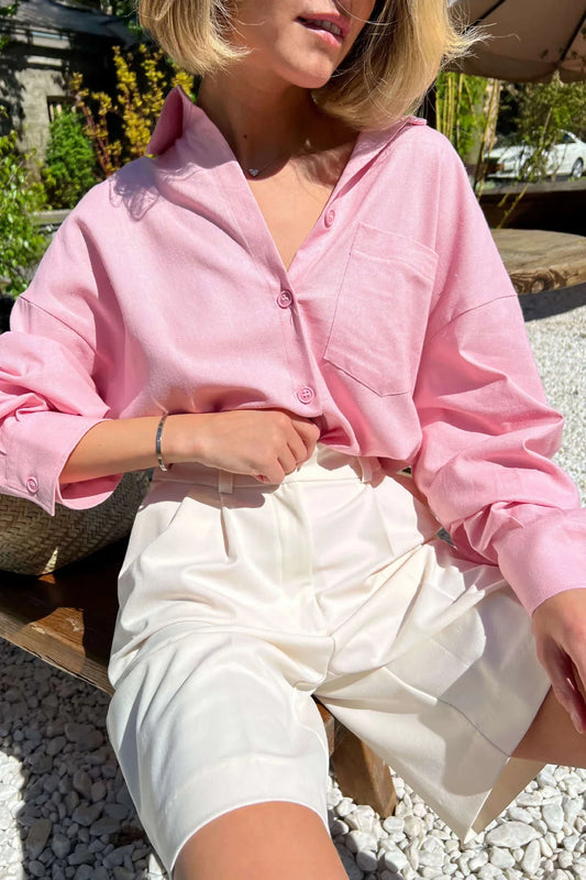 Bermudas plisadas de cintura alta