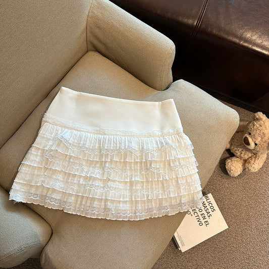 Maliah Tiered Lace Mini Skirt
