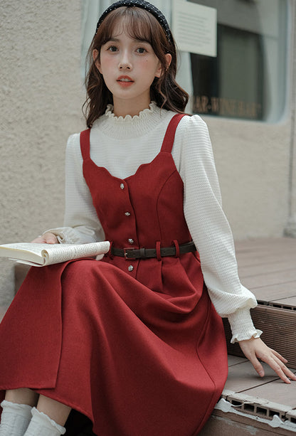 Button Up Scallop Cami Dress