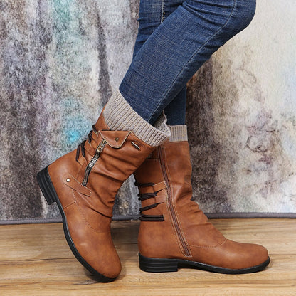 Western Vegan Smooth Ankle Boots with Heel for Women | Eco-Friendly Materials