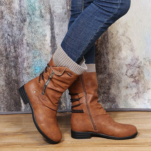 Western Vegan Smooth Ankle Boots with Heel for Women | Eco-Friendly Materials