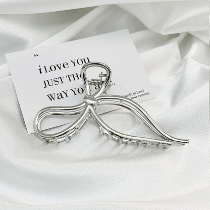 Premium Bow Metallic Large Hair Claw