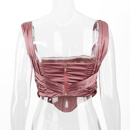Sleeve Herring Slim-Fit Solid Pink Camesole
