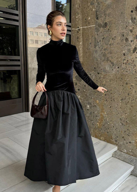 Elise Velvet & Taffeta Maxi Dress