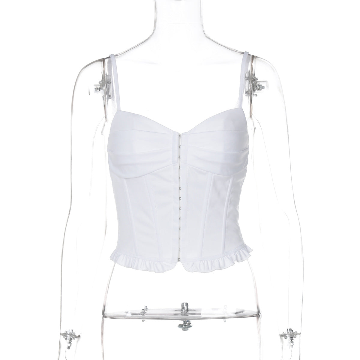 Mahina Strappy Button-Front Crop Top