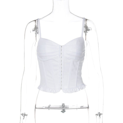 Mahina Strappy Button-Front Crop Top