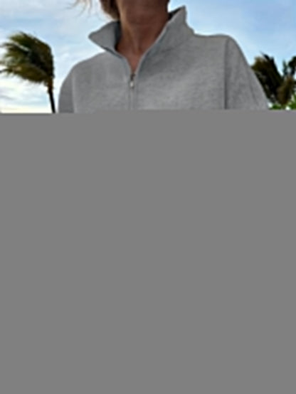 Sweatshirt Outdoor Autumn Winter Casual Loose Long Sleeve Sweatershirt Half Zipper Ladies