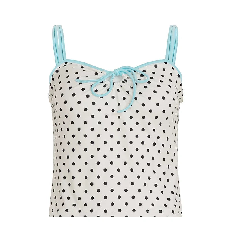 Polka Dot Lace-Up Camisole