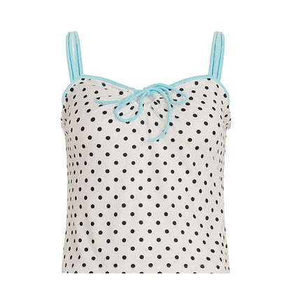 Polka Dot Lace-Up Camisole