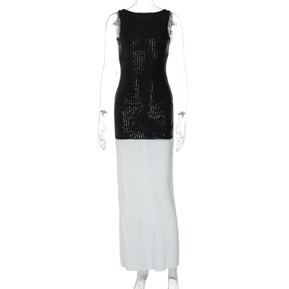 Anabia Black Sequin Maxi Dress