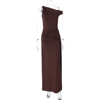 Maahi One-Shoulder Slit Maxi Dress