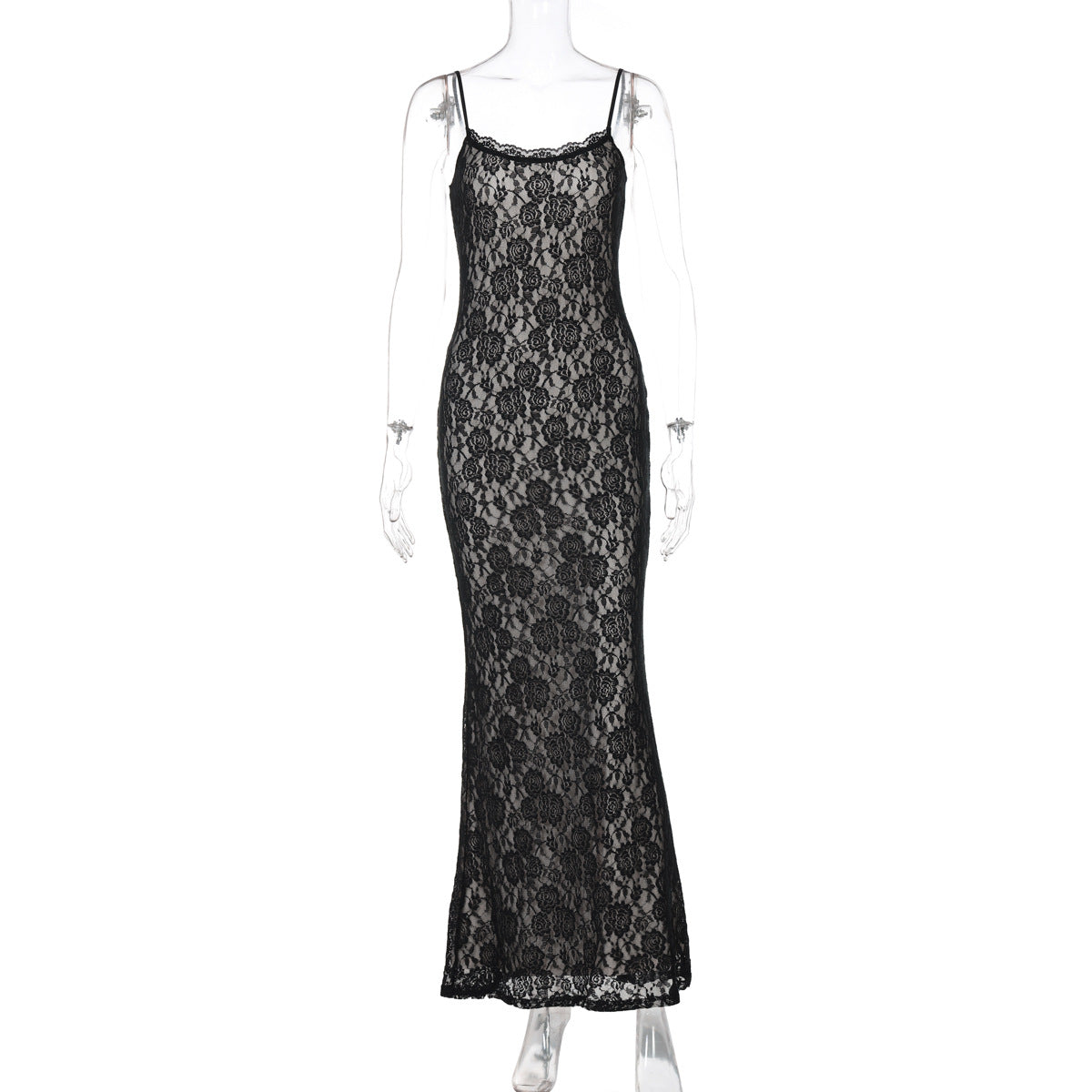 Summer Women Clothing Sexy Lace Stitching Maxi Dress Slim Strap Dress Women