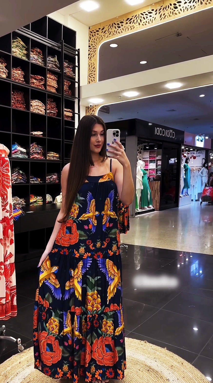 Summer Women Sexy Sleeveless Swing Printed Long Sling Dress