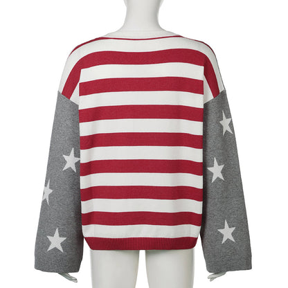 Meryem Off-Shoulder Star Sweater
