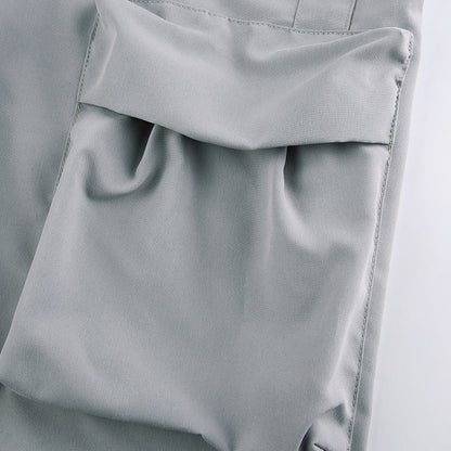 Washed Gray Baggy Cargo Jeans