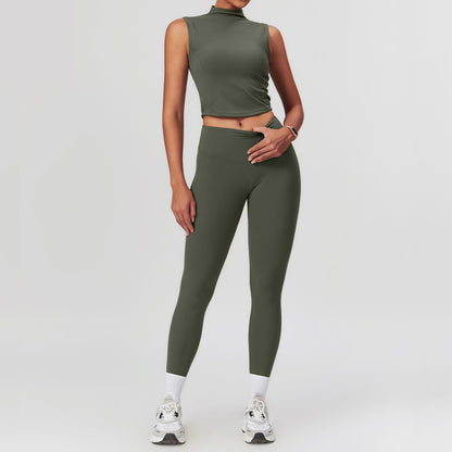 Brushed Tight Yoga Women Slimming Beauty Back Exercise Set Casual Fitness Yoga Wear