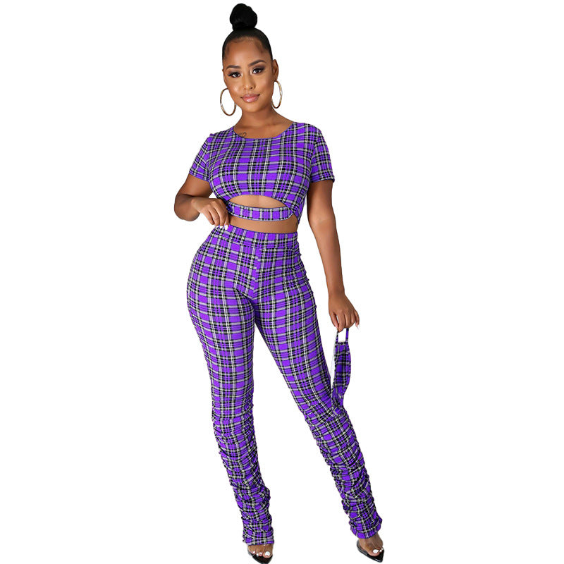 Popular Plaid Women Clothing Suit Three Colors Optional