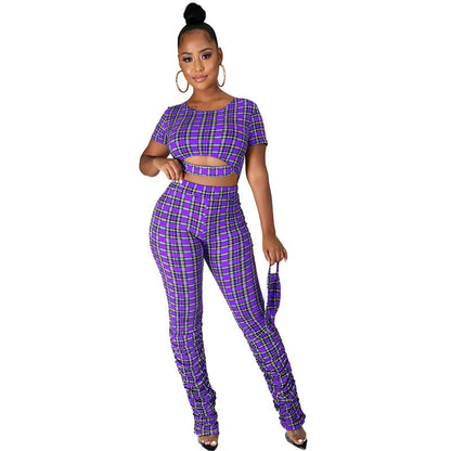Popular Plaid Women Clothing Suit Three Colors Optional