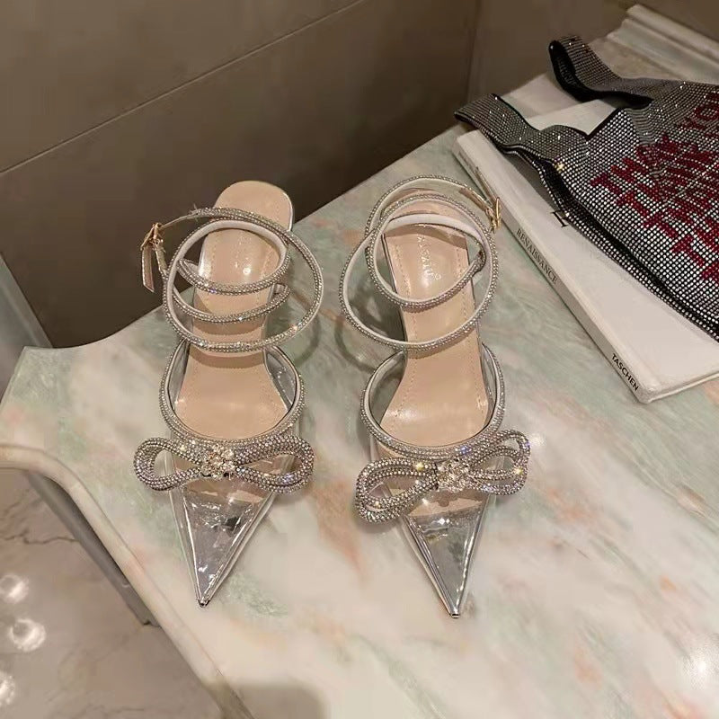 Showstopper Double Bow Crystal Embellished Heels