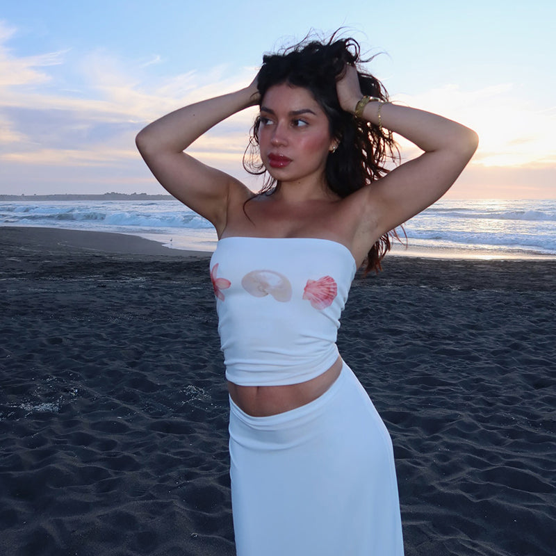Lyana Shell Print Tube Top