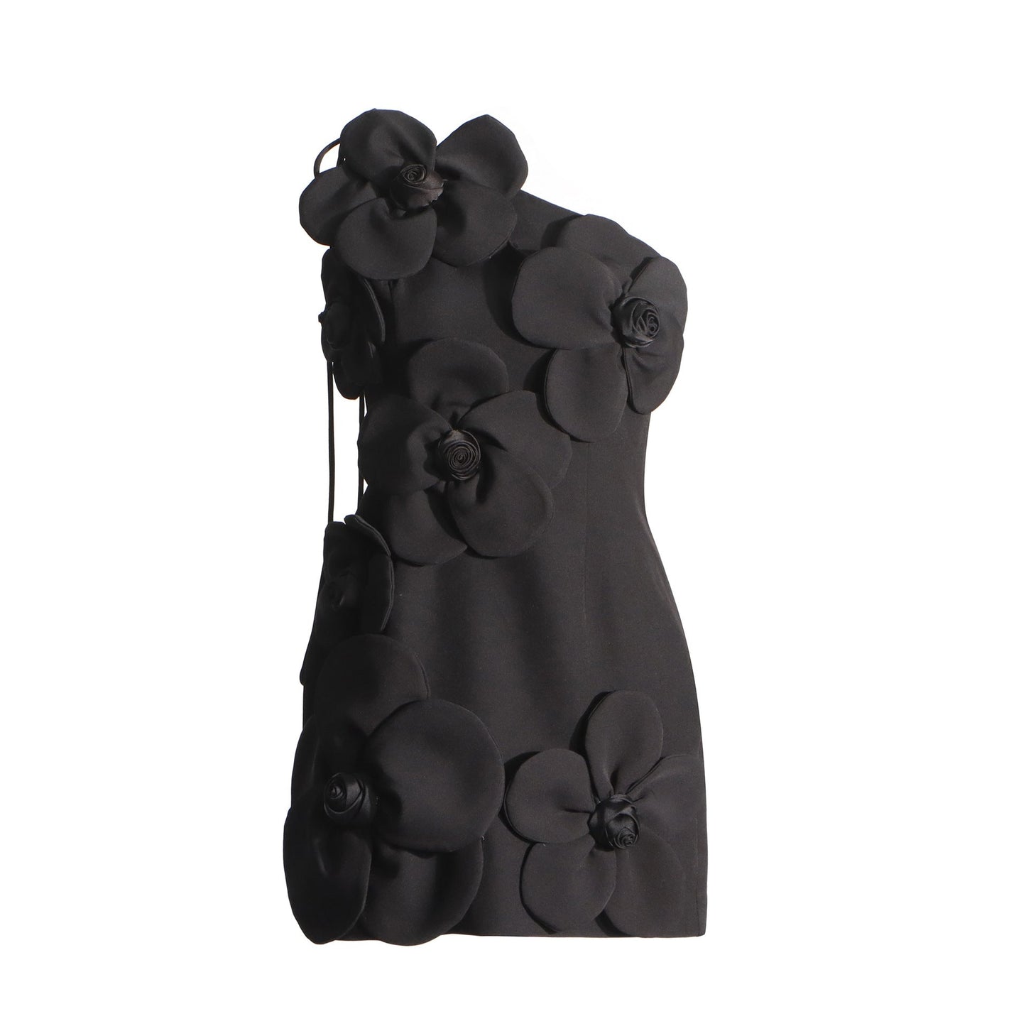 French Sexy Floral Splicing Autumn Winter Suspender Design Solid Color Dress Women