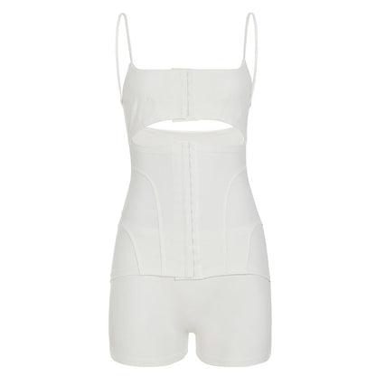 Cut-Out Corset Romper