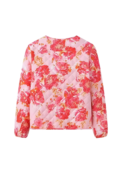 Chaqueta micro de jacquard floral Maeve