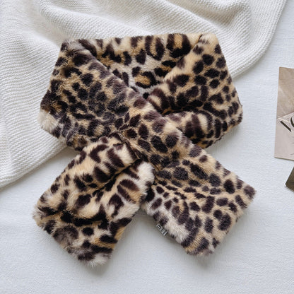 Leopard Print Faux Fur Alt-Culture Warm Scarf