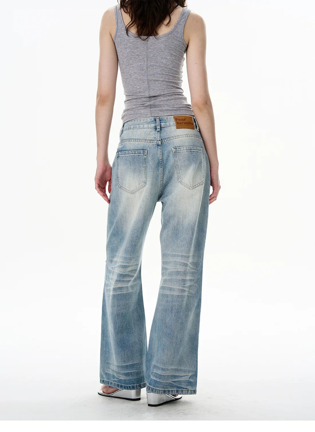 Light Wash Mid-Rise Wide-Leg Jeans