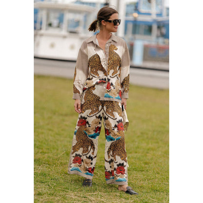 Autumn Winter Long Sleeved Casual Vacation Two Piece Set Loose Printed Pocket Solid Suit