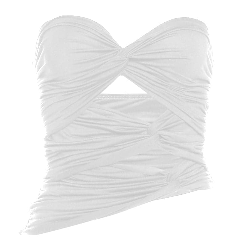 Sweetheart neck hollow out tube cut out top  | Festival Outfits Women