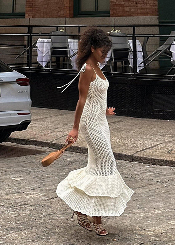 Sienna Lace-Up Knit Maxi Dress