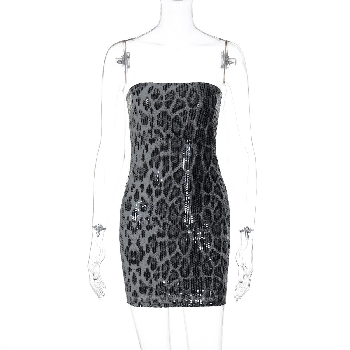 Ashlee Leopard Sequin Mini Dress