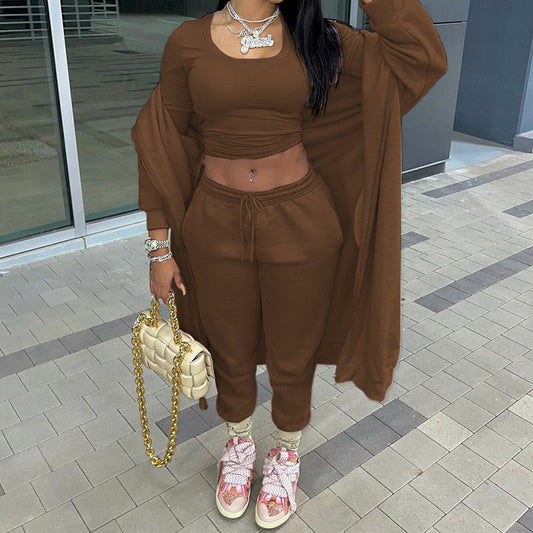 Autumn Women Clothing Long Sleeve Hooded Casual Sports Two Piece Set