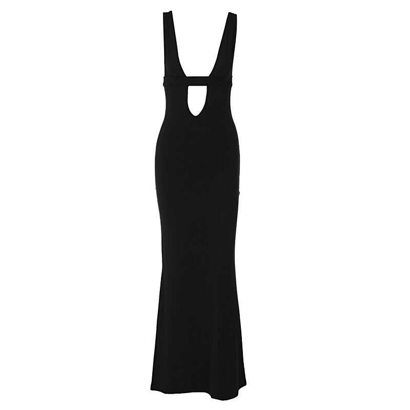 Best Seller in Sexy Deep V Plunge Patch Hollow Out Cutout Corset Maxi Dress Slim Strap Dress