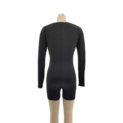 Women Clothing Pure Black Dress Women Jumpsuit Thick